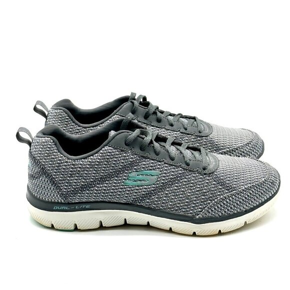 SKECHERS Duallite Foam Lite Weight Women's Sneakers Grey Size 10 - Picture 3 of 10